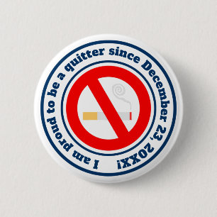 Stoppen met roken milestone-beloning ronde button 5,7 cm