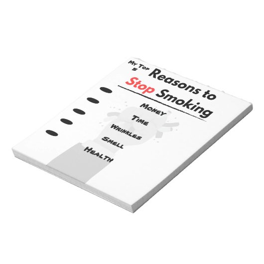 Stoppen met roken Motivatie Aangepaste redenen Notitieblok (Linkerzijde)