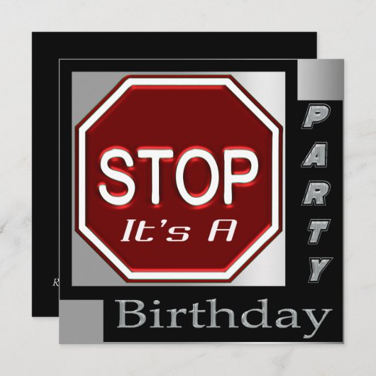 Stoppen met tekenen Gepersonaliseerd op uitnodigin Kaart (Voorkant / Achterkant)