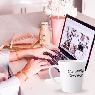 Stoppen met wachten Begin met doen - Vet Motivatie Latte Mok