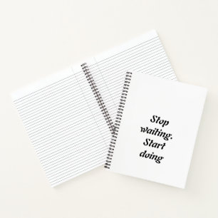 Stoppen met wachten Begin met doen - Vet Motivatie Notitieboek