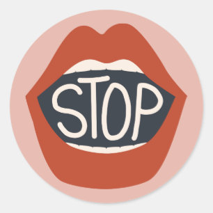 Stoppen Ronde Sticker