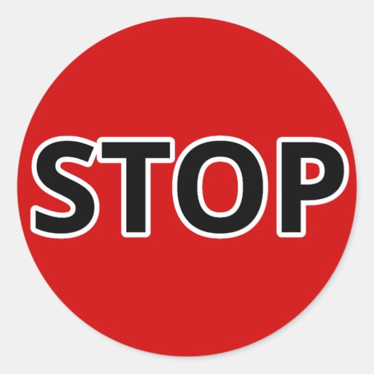 Stoppen Ronde Sticker (Voorkant)
