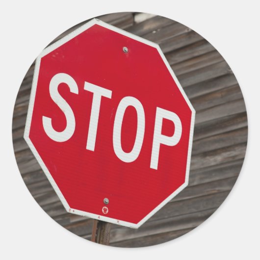 Stoppen Ronde Sticker (Voorkant)