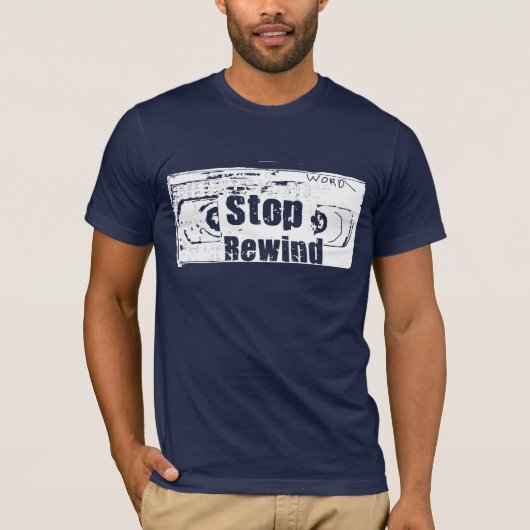Stoppen, terugspoelen, afslanken t-shirt (Voorkant)