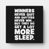 Stoppers winnen nooit, maar ze krijgen meer slaap  fotoplaat (Voorkant)
