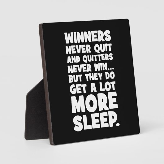 Stoppers winnen nooit, maar ze krijgen meer slaap  fotoplaat (Voorkant)