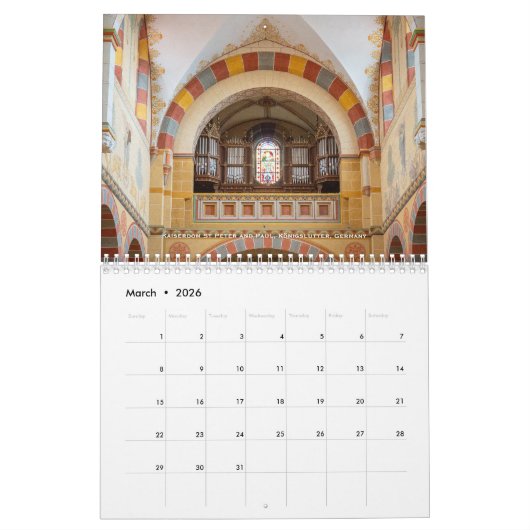 Stops Along the Way - Pipe Organ calendar Kalender (Mar 2026)