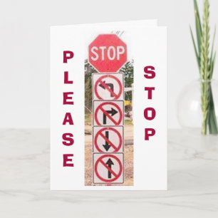 STOPSIGN/SIGNS-HUMOR VOOR IK HOOP VAN JE CHRISTMAS FEESTDAGEN KAART