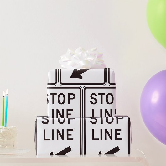 Stopstreep wegwijzer cadeaupapier