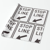 Stopstreep wegwijzer cadeaupapier (Uitgerold)