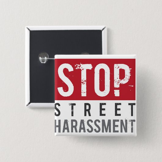 StopStreetHarassmentButton Vierkante Button 5,1 Cm (Voorkant /achterkant)