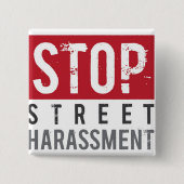 StopStreetHarassmentButton Vierkante Button 5,1 Cm (Voorkant)