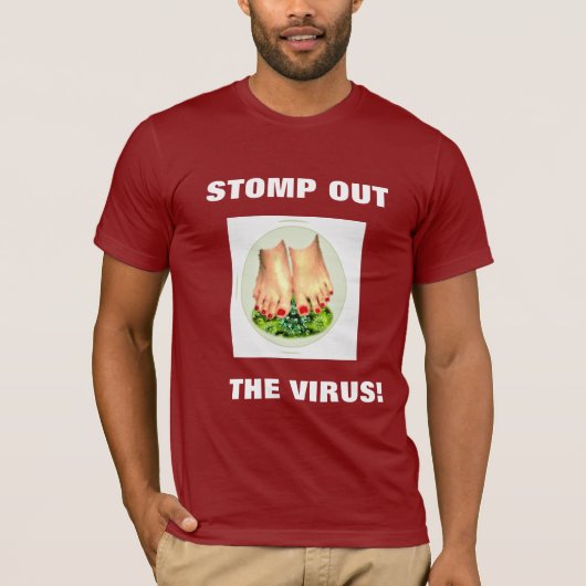 STOPT HET SHIRT VIRUS MANNEN RED UIT (Voorkant)
