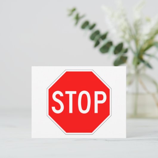  stopteken briefkaart (Staand voorkant)