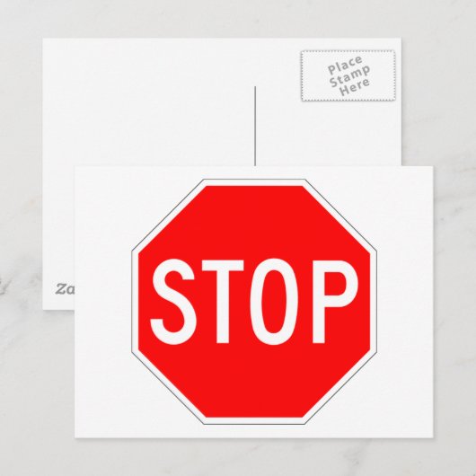  stopteken briefkaart (Voorkant / Achterkant)