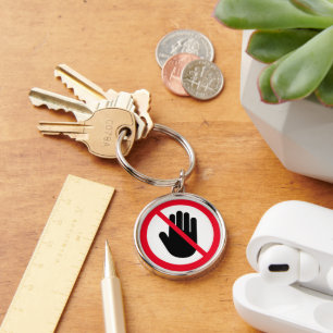 Stopteken Geen binnenkomst Verboden teken SLEUTE Sleutelhanger