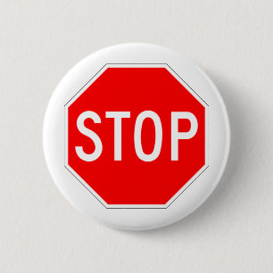 Stopteken - Highway Hexagon Ronde Button 5,7 Cm