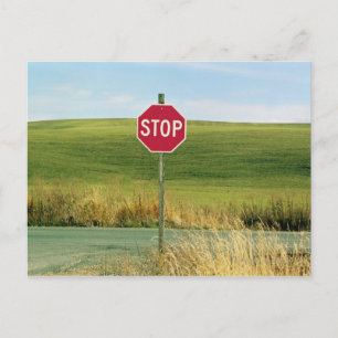 Stopteken op Country, Palouse, Washington Briefkaart