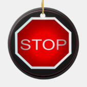 stopteken-Ornament Keramisch Ornament (Achterkant)