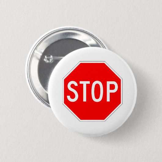 stopteken ronde button 5,7 cm (Voorkant /achterkant)