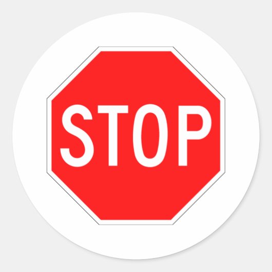 stopteken ronde sticker (Voorkant)