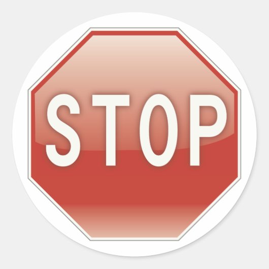Stopteken Ronde Sticker (Voorkant)