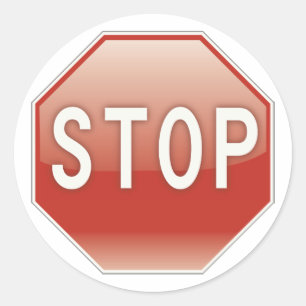 Stopteken Ronde Sticker