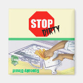 Stopteken Schoon Vuil Indicator Vaatwasser Magneet (Voorkant)