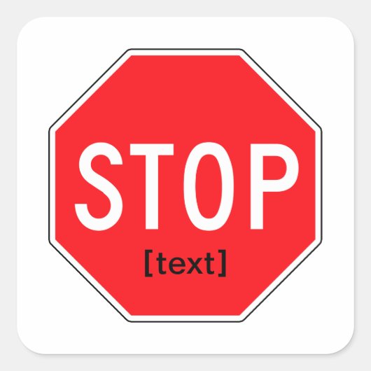 Stopteken voor een goede zaak vierkante sticker (Voorkant)