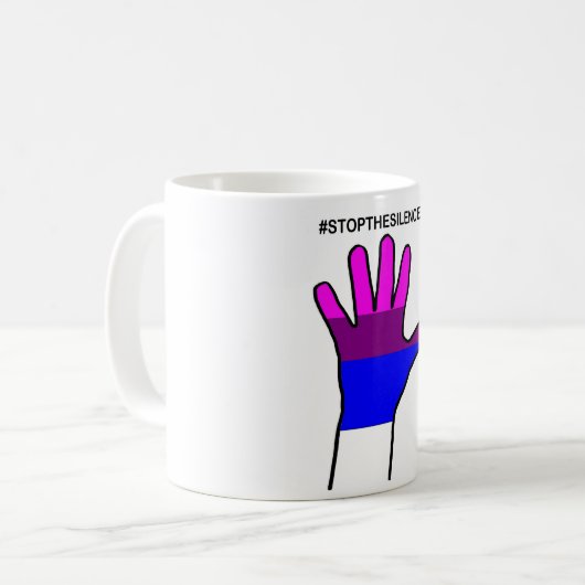 stopthésilence bi koffiemok (Voorkant links)