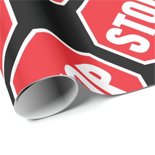 stopverkeersteken cadeaupapier (Rol Hoek)