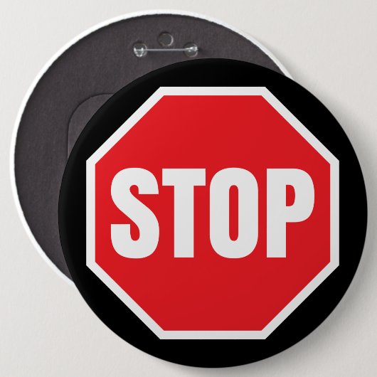 stopverkeersteken ronde button 6,0 cm (Voorkant /achterkant)