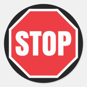 stopverkeersteken ronde sticker