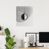 Stopwatch klok moderne minimalistische lijnkunst poster (Thuiskantoor)