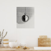 Stopwatch klok moderne minimalistische lijnkunst poster (Keuken)