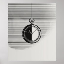 Stopwatch klok moderne minimalistische lijnkunst