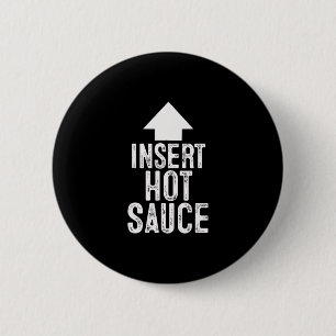 Stopwoord hete saus Halloween wijzende pijl naar m Ronde Button 5,7 Cm