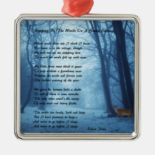 Stopzetting door de Bossen door: Robert Frost Metalen Ornament