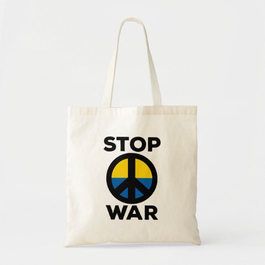 Stopzetting van de oorlogsvlag van Oekraïne Tote Bag (Voorkant)