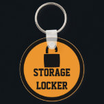 Storage Locker Orange Sleutelhanger<br><div class="desc">Here is a great way to keep your storage locker keys organized and easier to find. Orange and black graphic art design features a unlocked padlock.  Text message can easily be changed to read garden shed,  boat lock,  bike lock,  summer rental,  garage key,  gate key,  or other handy message.</div>