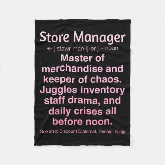 Store Manager Fleece Deken (Voorkant)