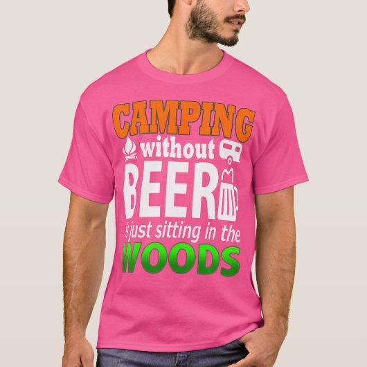Storecastle Camping zonder bier Funny Campers T-shirt (Voorkant)