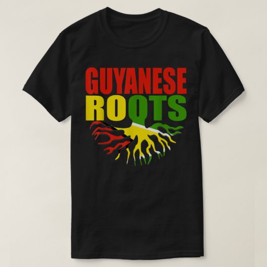 Storecastle Guyanese Roots Guyana Pride Flag Gift T-shirt (Design voorkant)