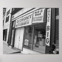 Storefront Philadelphia Black en White Photo Poster