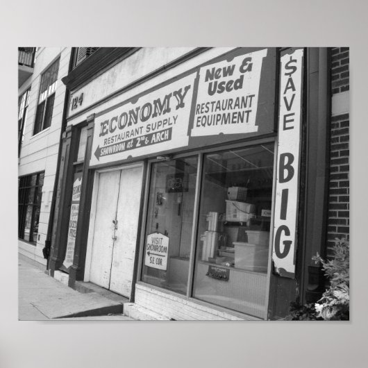 Storefront Philadelphia Black en White Photo Poster (Voorkant)