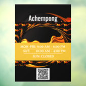 Storefront Sign: Achempong Gold Abstract Hour Disp Raamsticker (Vel 3)