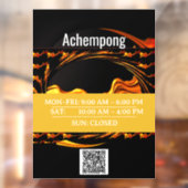 Storefront Sign: Achempong Gold Abstract Hour Disp Raamsticker (Vel 2)