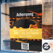 Storefront Sign: Achempong Gold Abstract Hour Disp Raamsticker (Cafe Raam)
