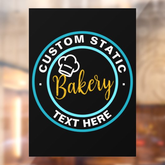Storefront static cling clear decal or Bakery (Vel 2)